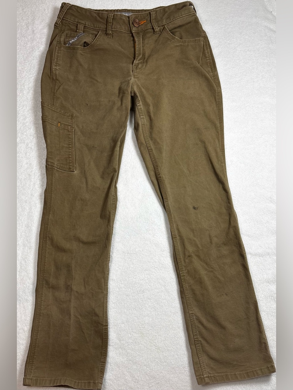 Ariat Perfect Rise Straight cargo pants, women’s 26S,  khaki cotton‑spandex
